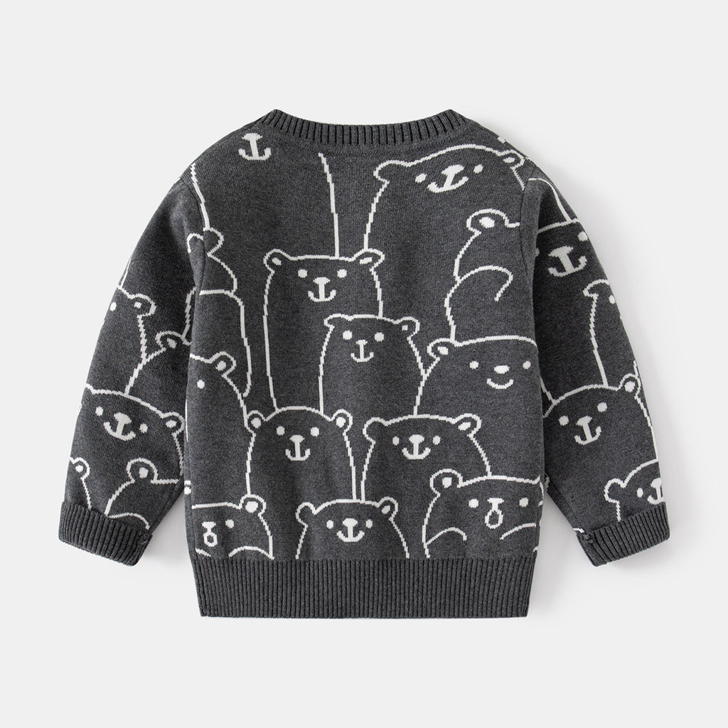 Kids Clothing Wholesale Boy Single Breasted Versatile Wool Sweater Kids Clothing Wholesale