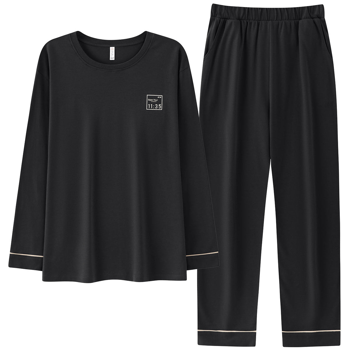Men's Cozy Pajama Set – Soft Cotton Long Sleeve Loungewear