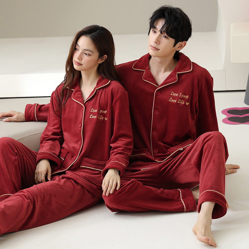 Matching Couple Pajama Set – Cozy Long Sleeve Lounge Suit