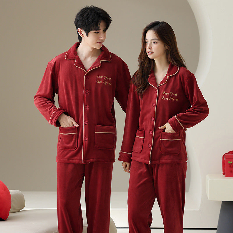 Matching Couple Pajama Set – Cozy Long Sleeve Lounge Suit