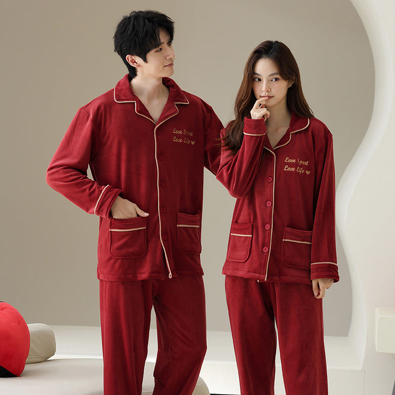 Matching Couple Pajama Set – Cozy Long Sleeve Lounge Suit