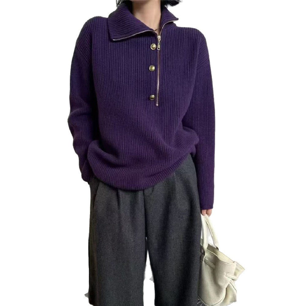 Half zip stand up collar sweater