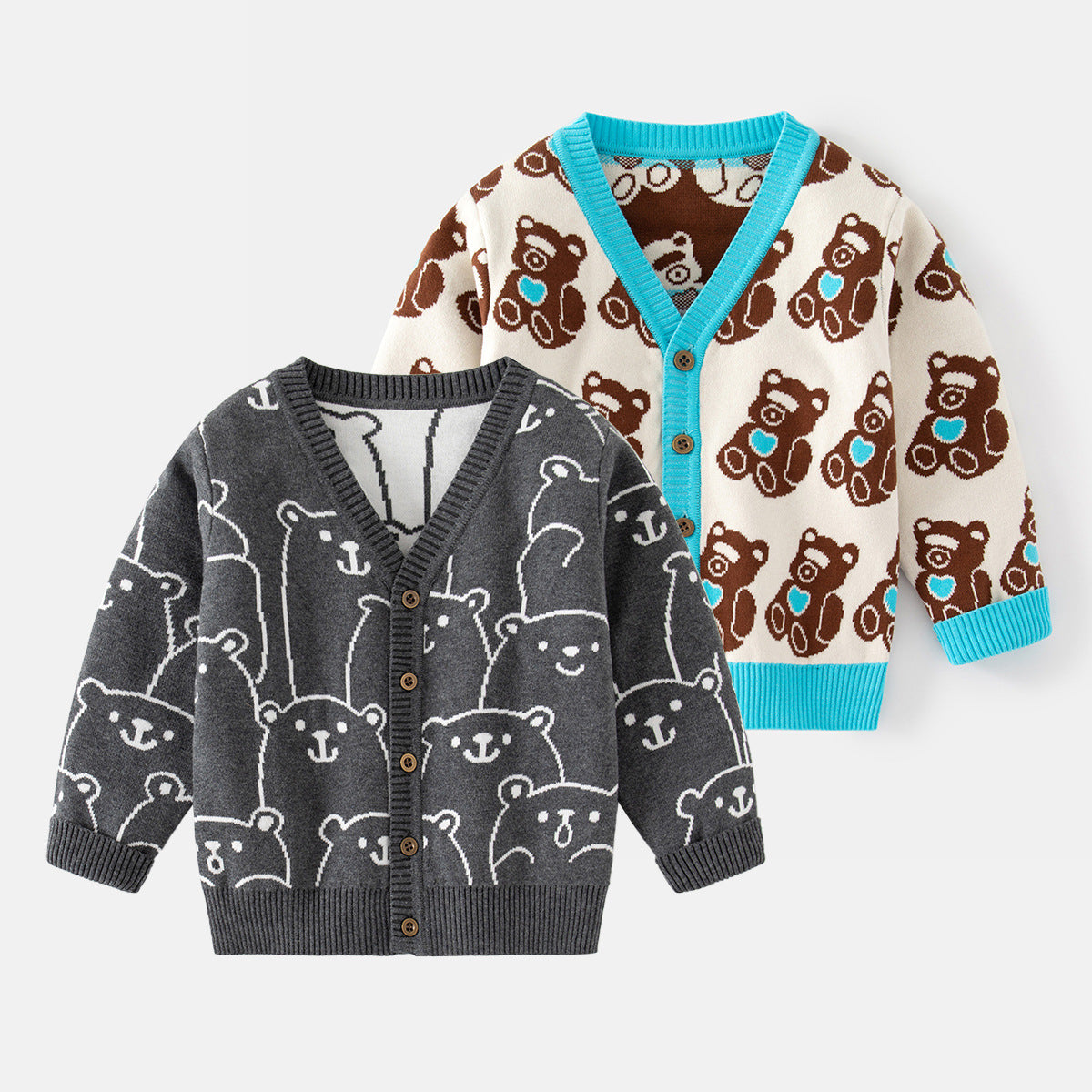 Kids Clothing Wholesale Boy Single Breasted Versatile Wool Sweater Kids Clothing Wholesale
