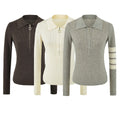 Women's Half Zip Slim Fit Knit Sweater Vintage Layering Top