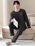 Men's Cozy Pajama Set – Soft Cotton Long Sleeve Loungewear